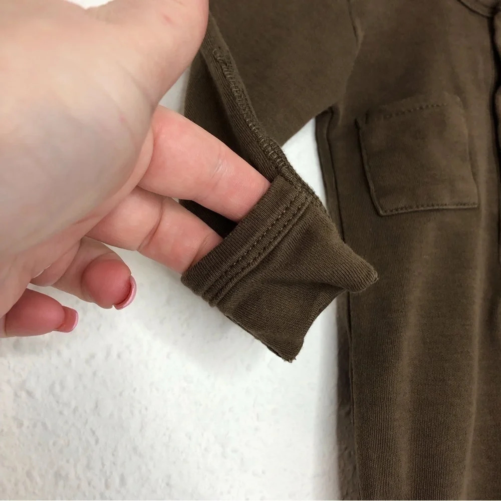 L'ovedBaby sleeping gown brown snap front gender neutral size 0-3 months - Picture 8 of 10
